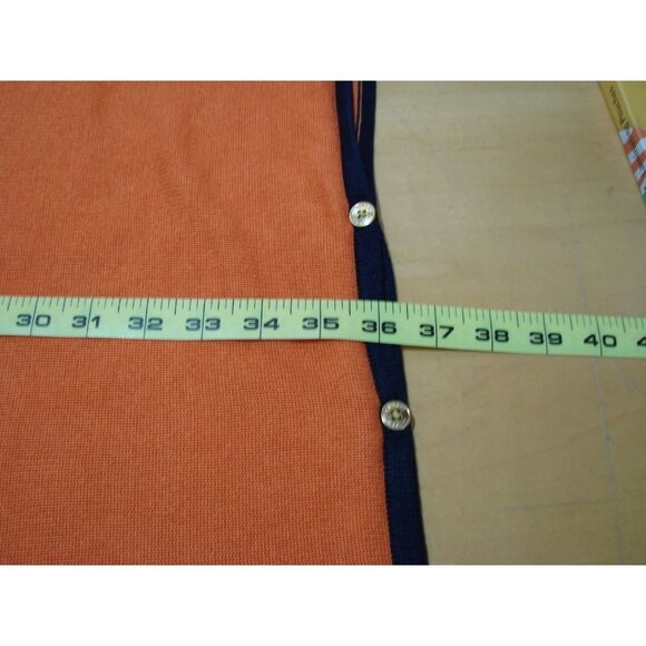 Lauren Ralph Lauren Orange Oversized Boxed Side Button Sweater Small Fit Like 1X - Picture 9 of 11